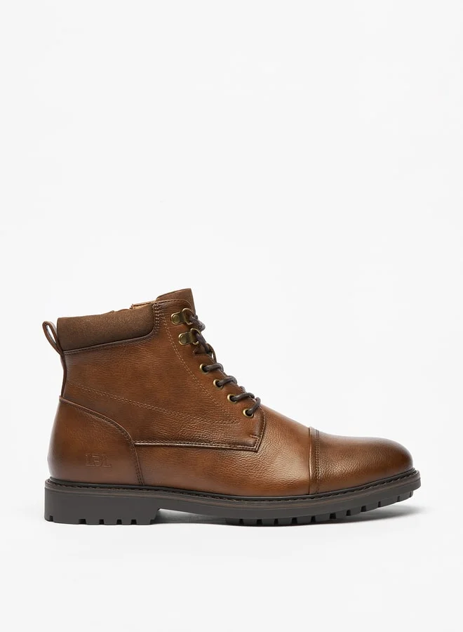 LBL by Shoexpress Men's Textured Chukka Boots with Zip Closure