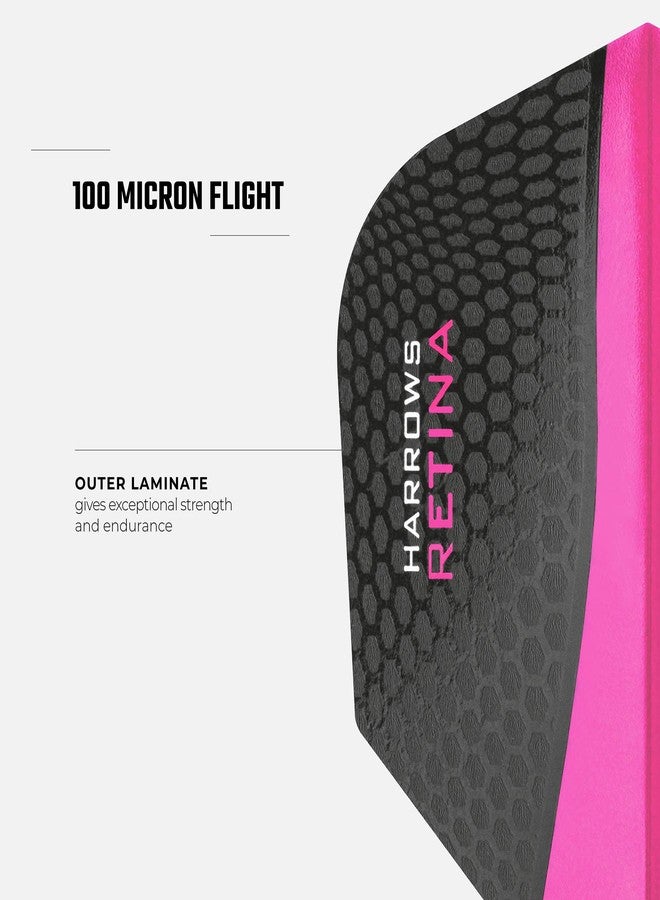 Darts Corner Harrows Retina | Premium Extra Strong 100 Micron Dart Flights in Standard No6 Shape, 5 Sets of 3 Flights, 15 Flights In Total, Pink - Image 4