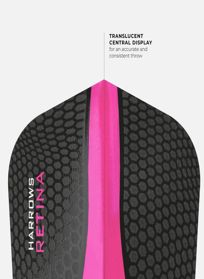Darts Corner Harrows Retina | Premium Extra Strong 100 Micron Dart Flights in Standard No6 Shape, 5 Sets of 3 Flights, 15 Flights In Total, Pink - Image 5