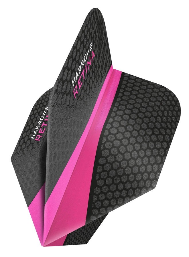 Darts Corner Harrows Retina | Premium Extra Strong 100 Micron Dart Flights in Standard No6 Shape, 5 Sets of 3 Flights, 15 Flights In Total, Pink - Image 1