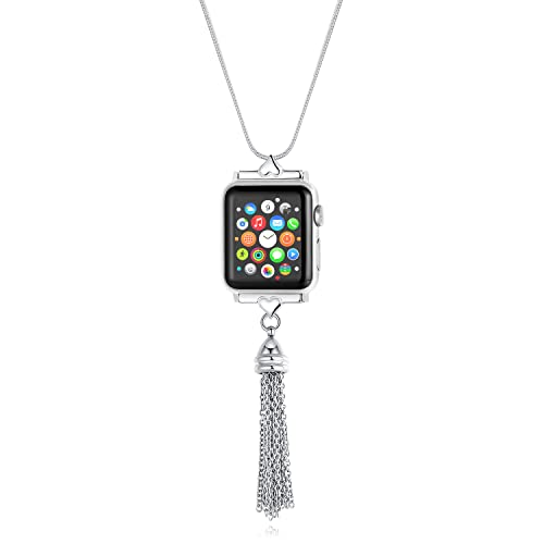 Divoti iWatch Necklace Adapter Compatible with Apple Watch |Tassel Necklace, Series 38/40/41mm | Stylish & Durable Stainless Steel | Snake Chain Strap Replacement Wearable Women & Men - Image 5