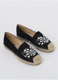 JOVE Women's Casual Espadrilles BLACK