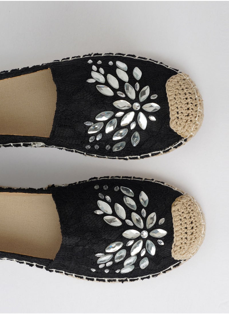 Jove - JOVE Women's Casual Espadrilles BLACK - Image 1