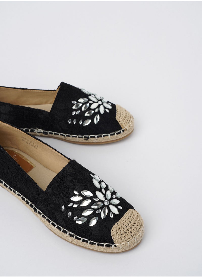 Jove - JOVE Women's Casual Espadrilles BLACK - Image 1
