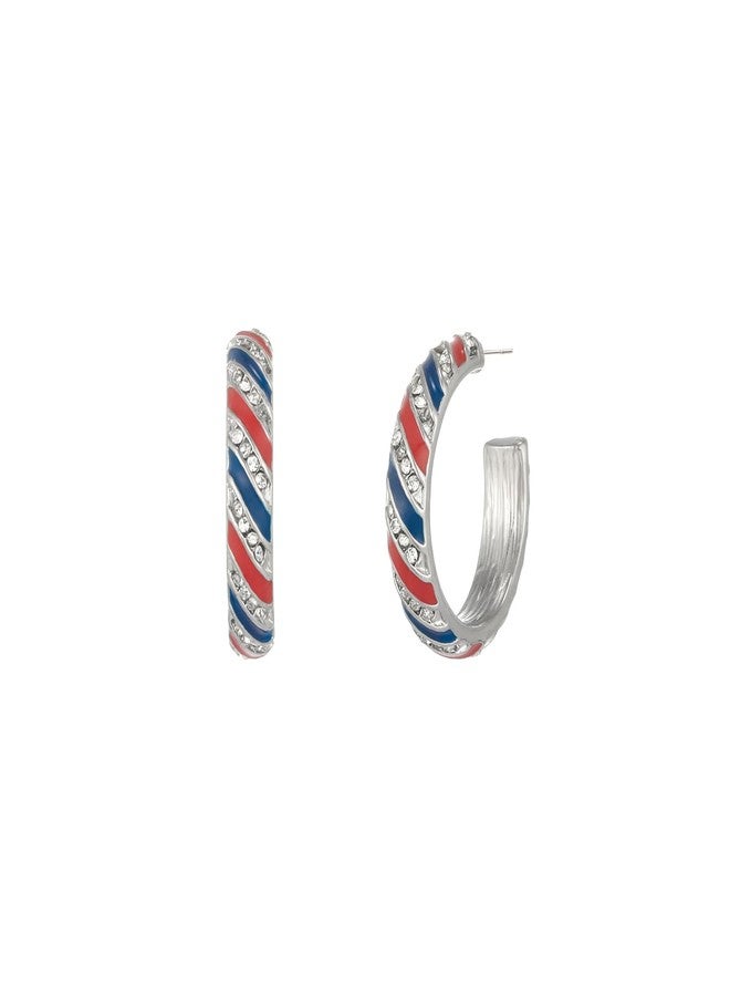 Madison Tyler Hypoallergenic Earrings | 4th of July Hoop Earrings | Americana Flag Independence Day Earring for Women | Patriotic Earrings Holiday Gifts - Image 1