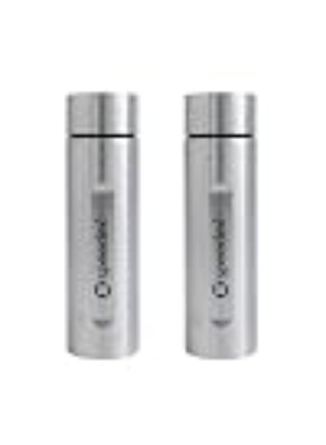 Speedex Silver Stainless Steel Water Bottle 1 Litre Set of 2 | Single Wall Water Bottles | BIS Approved Reusable Bottles for Kids & Adults | School, Office, Gym & Travel - Image 1