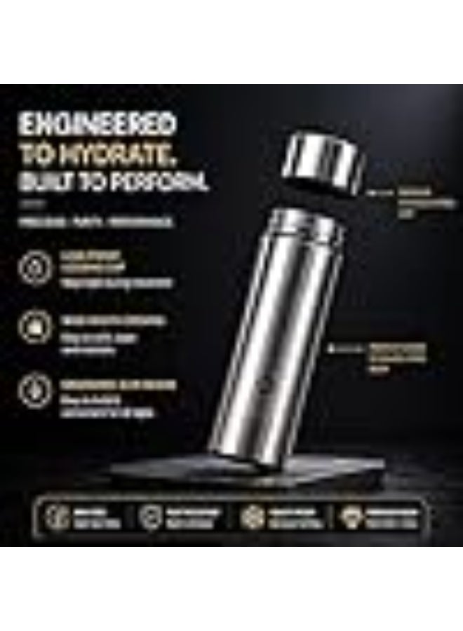Speedex Silver Stainless Steel Water Bottle 1 Litre Set of 2 | Single Wall Water Bottles | BIS Approved Reusable Bottles for Kids & Adults | School, Office, Gym & Travel - Image 2