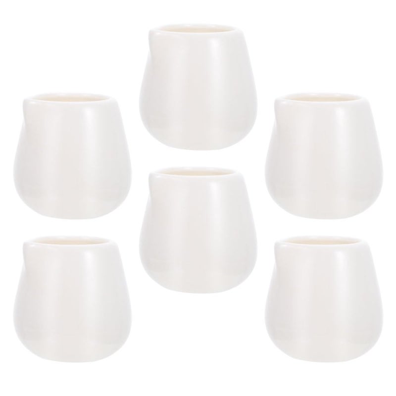 Ceramic Creamer Pitchers 6pcs Medium Size Sauce Dispensers Milk Jugs Kitchen Supply Cups - Image 2