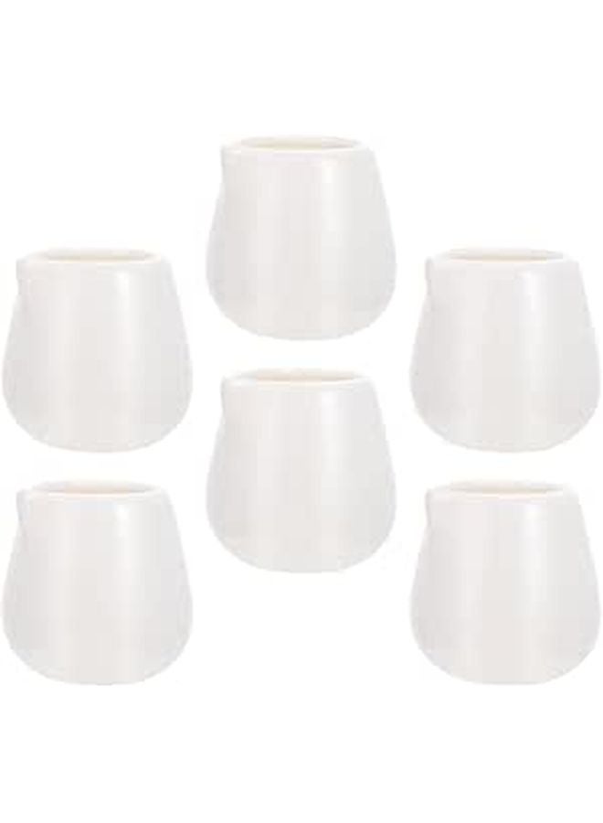 Ceramic Creamer Pitchers 6pcs Medium Size Sauce Dispensers Milk Jugs Kitchen Supply Cups - Image 1