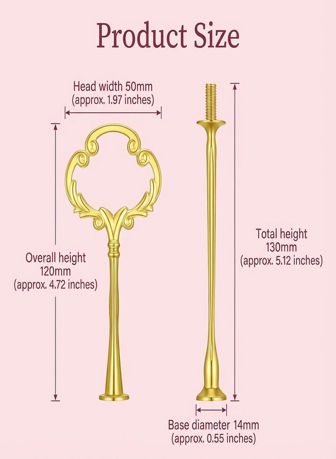Gtziqa 2 Set 3 Tier Cake Stand Hardware Tiered Tray Hardware Kit Cake Tray Stand Handle Fruit Plate Stands Holder for DIY Wedding Party Cakes Stands Buffets Home Decor Showcases (Gold, Silver) - Image 2