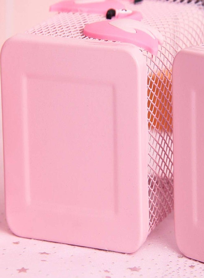Trycooling 2 Pack Metal Cute Pen Pencil Holder Office Home Desk Square Pencil Cup Caddy Box Makeup Brush Holders for Girls (Square) - Image 4