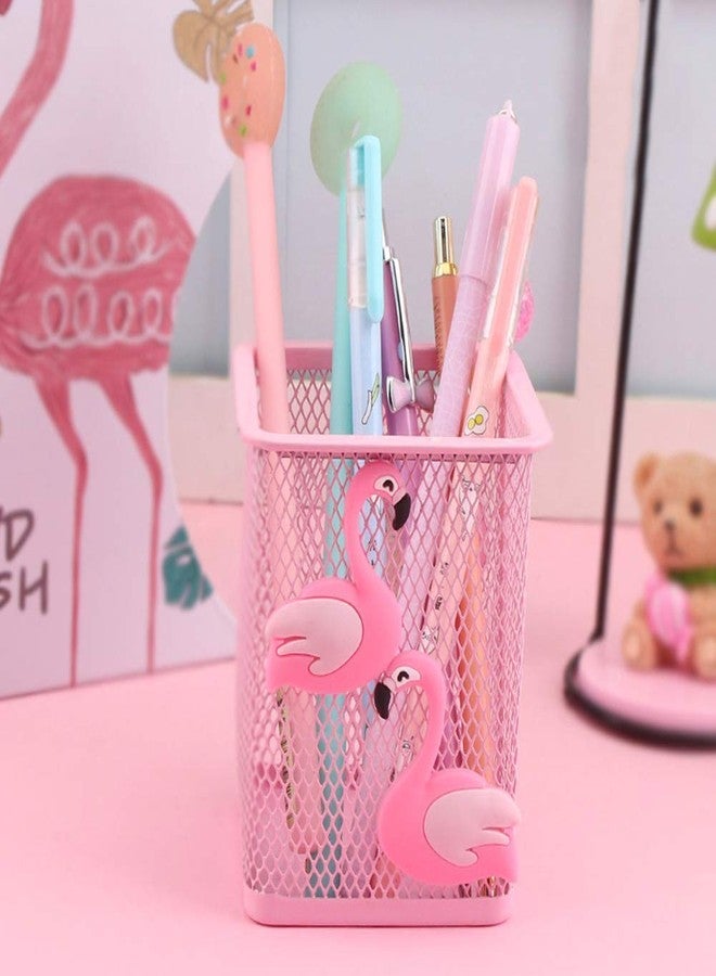 Trycooling 2 Pack Metal Cute Pen Pencil Holder Office Home Desk Square Pencil Cup Caddy Box Makeup Brush Holders for Girls (Square) - Image 2