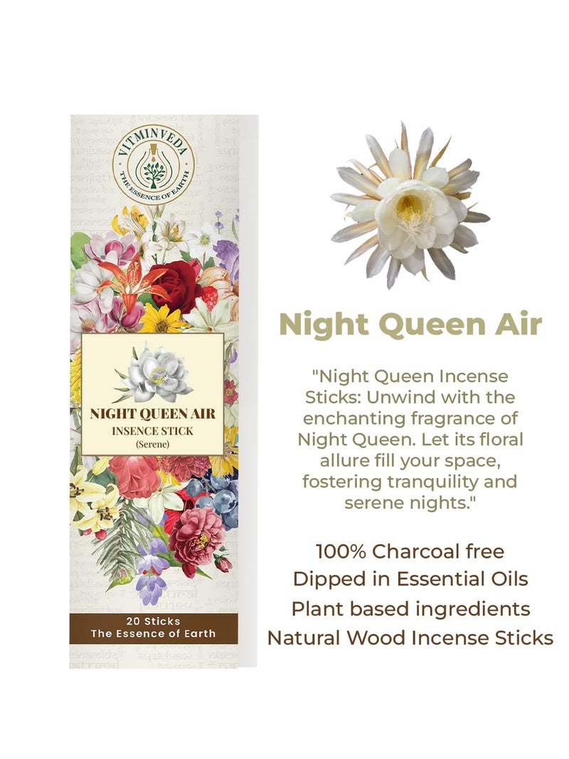 VITMINVEDA Nightqueen Incense Stick, Ratrani Agarbatti, Long Lasting Incense | Premium Incense | Luxury Incense | Natural Ayurvedic Incense for Puja Prayer (Stand Not Included) (Pack of 1) - Image 3