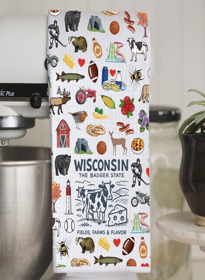 WCGXKO Wisconsin Souvenir Gift The Badger State Kitchen Towel Wisconsin Moving Dish Towel Summer Vacation Gift (Wisconsin Towel) - Image 5