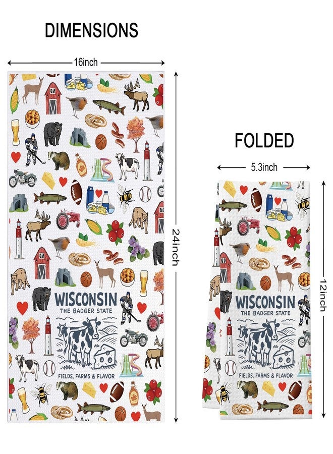 WCGXKO Wisconsin Souvenir Gift The Badger State Kitchen Towel Wisconsin Moving Dish Towel Summer Vacation Gift (Wisconsin Towel) - Image 2