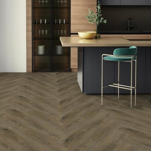 Dureidos Peel and Stick Floor Tile Wood Plank Look, Self-Adheisve Vinyl Flooring Brown,10-Pack 15 Sq.Ft, Floor Tiles Peel and Stick Waterproof for Bathroom Kitchen RV Renter, 36x6inch - Image 4
