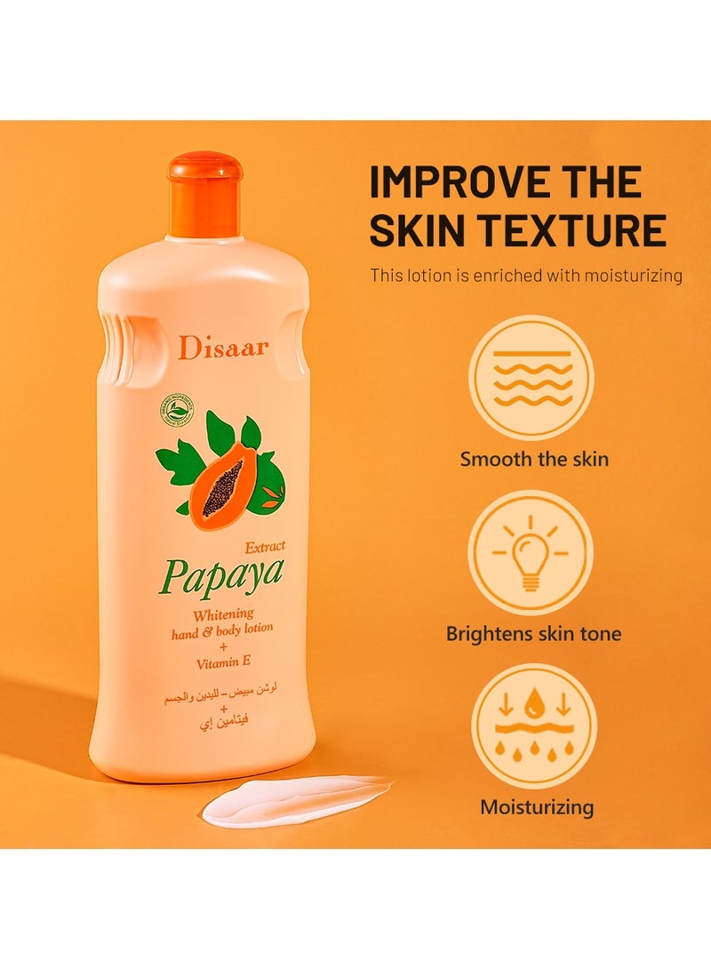 Disaar Organic Papaya Moisturizing Body Lotion With Vitamin E Smooth Skin Brightening Lotion Dark Spot Remover Cream Products - Image 3