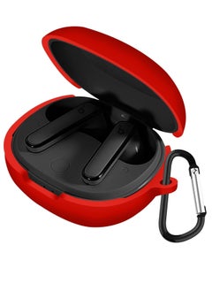 ماركة غير محددة جراب حمل من ilicone متوافق مع Anker Soundcore Life P3 ، غطاء محمول مقاوم للخدش ومقاوم للصدمات مع حلقة تسلق (أحمر)  - Image 1