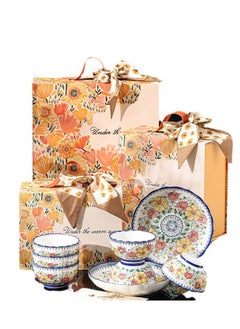 Exquisite 10-Piece Floral Ceramic Dinnerware Set for 4 People – Includes 4 Rice Bowls, 2 Elegant Flat Plates, and 4 Spoons – Perfect for Special Occasions or Everyday Home Dining. - pzsku/Z3D1108EA1855E0B35122Z/45/_/1732809695/67947722-bf0c-4d9c-8e30-8fa60f88d8c5