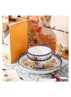 Exquisite 10-Piece Floral Ceramic Dinnerware Set for 4 People – Includes 4 Rice Bowls, 2 Elegant Flat Plates, and 4 Spoons – Perfect for Special Occasions or Everyday Home Dining. - pzsku/Z3D1108EA1855E0B35122Z/45/_/1740059074/7adf88d9-3321-4c17-b0af-c25317b9f10b