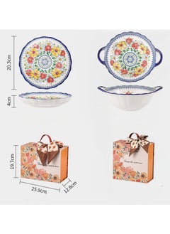 Exquisite 10-Piece Floral Ceramic Dinnerware Set for 4 People – Includes 4 Rice Bowls, 2 Elegant Flat Plates, and 4 Spoons – Perfect for Special Occasions or Everyday Home Dining. - pzsku/Z3D1108EA1855E0B35122Z/45/_/1740059103/22b03bd4-cfcb-4831-8749-5adb9b22a0ad