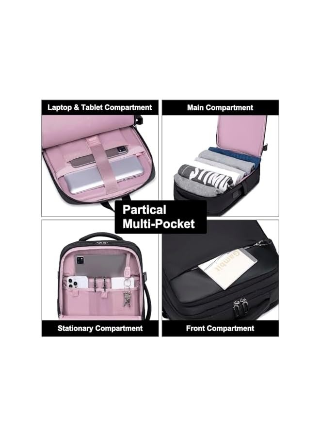 PROMASS Laptop Backpack for Women, Carry On Travel Backpack with USB Charging Port, 15.6inch Laptop Backpack with Tablet Compartment Flight Approved, Water-resistant Backapck  - Image 2