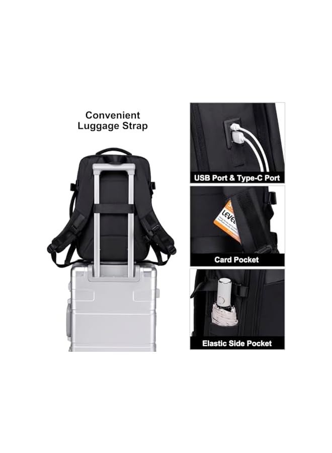 PROMASS Laptop Backpack for Women, Carry On Travel Backpack with USB Charging Port, 15.6inch Laptop Backpack with Tablet Compartment Flight Approved, Water-resistant Backapck  - Image 3
