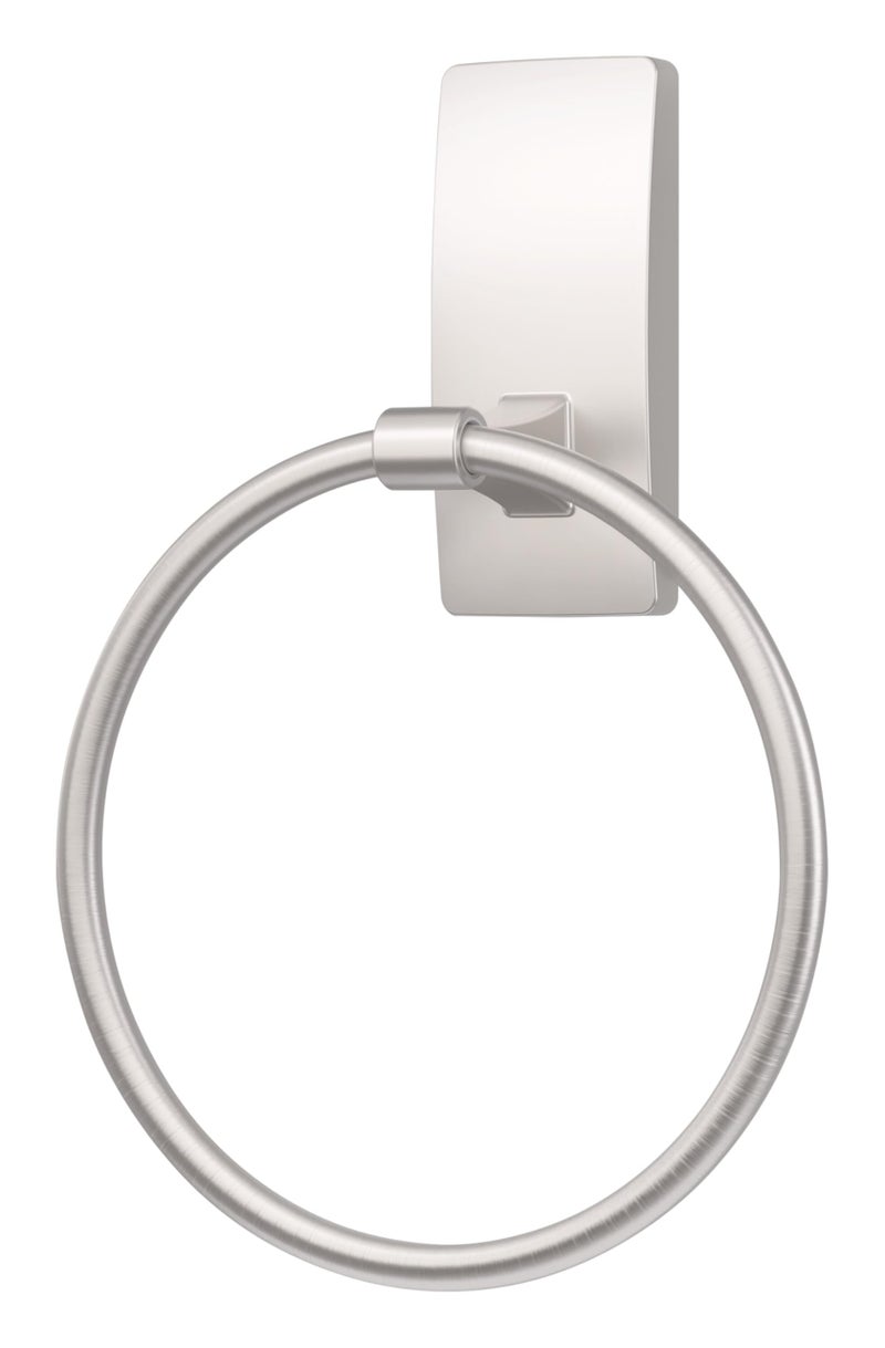 Command Hand Towel Holder Satin Nickel with Water Resistant Command Strips, Rust Resistant Bathroom Organizer, Holds up to 5 lbs - Image 5