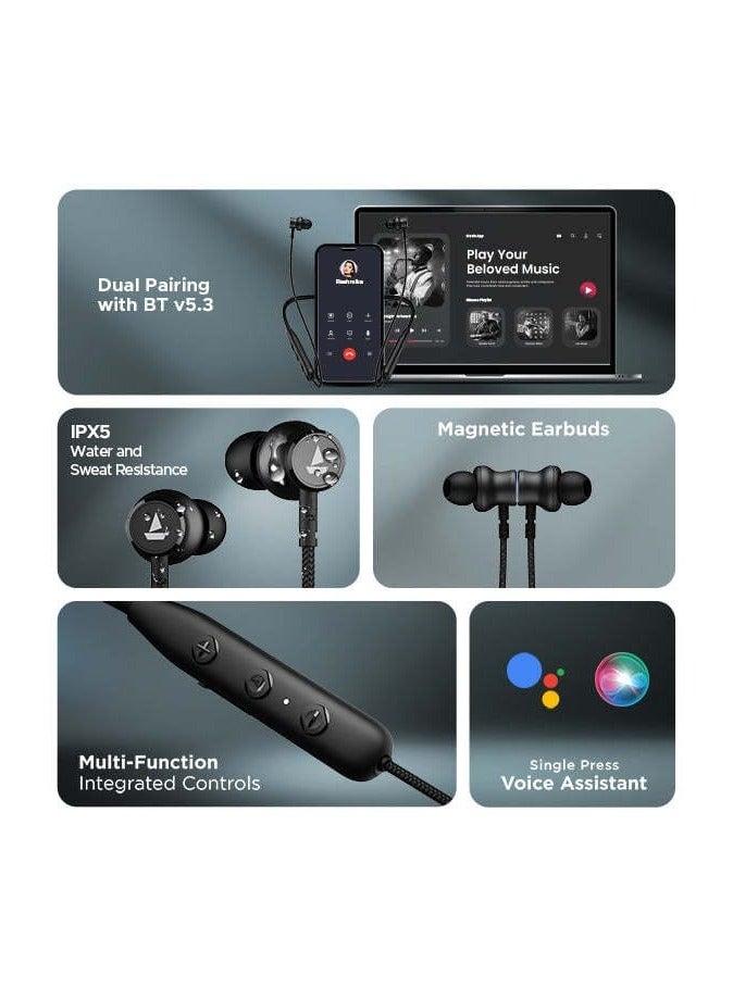 روك "سماعات الأذن بلوتوث Rockerz 110 - صوت غامر، وإقران مزدوج، ومقاومة للتعرق لتجربة لا تنقطع" - Image 2