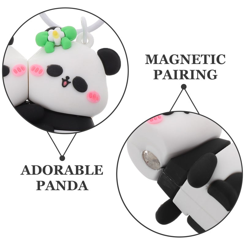 1 Pair Cute Panda Keychain Magnetic Doll Pendant Keyring for Bags Backpacks Purses Car Keys Animal Charms Panda Pendant for Women - Image 2