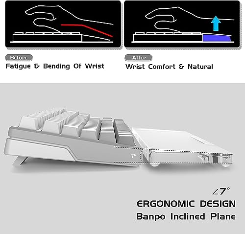 SELORSS Acrylic Keyboard Wrist Rest -80% TKL Mechanical Keyboard- CNC Aluminum Alloy Customized Logo Desk Wrist Support for Computer Keyboard,Anti-Slip Base,Wrist Pad for Office & Home,Silver - Image 3