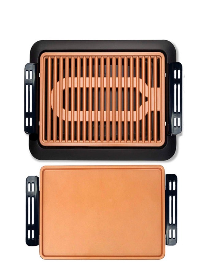 Indoor Smokeless Grill Electric Grill Ultra Nonstick Electric Grill Dishwasher Safe Surface, Temp Control, Metal Utensil Safe, Barbeque Indoors with No Smoke!  - Image 2