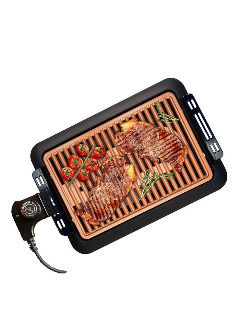 Indoor Smokeless Grill Electric Grill Ultra Nonstick Electric Grill Dishwasher Safe Surface, Temp Control, Metal Utensil Safe, Barbeque Indoors with No Smoke!  - Image 1