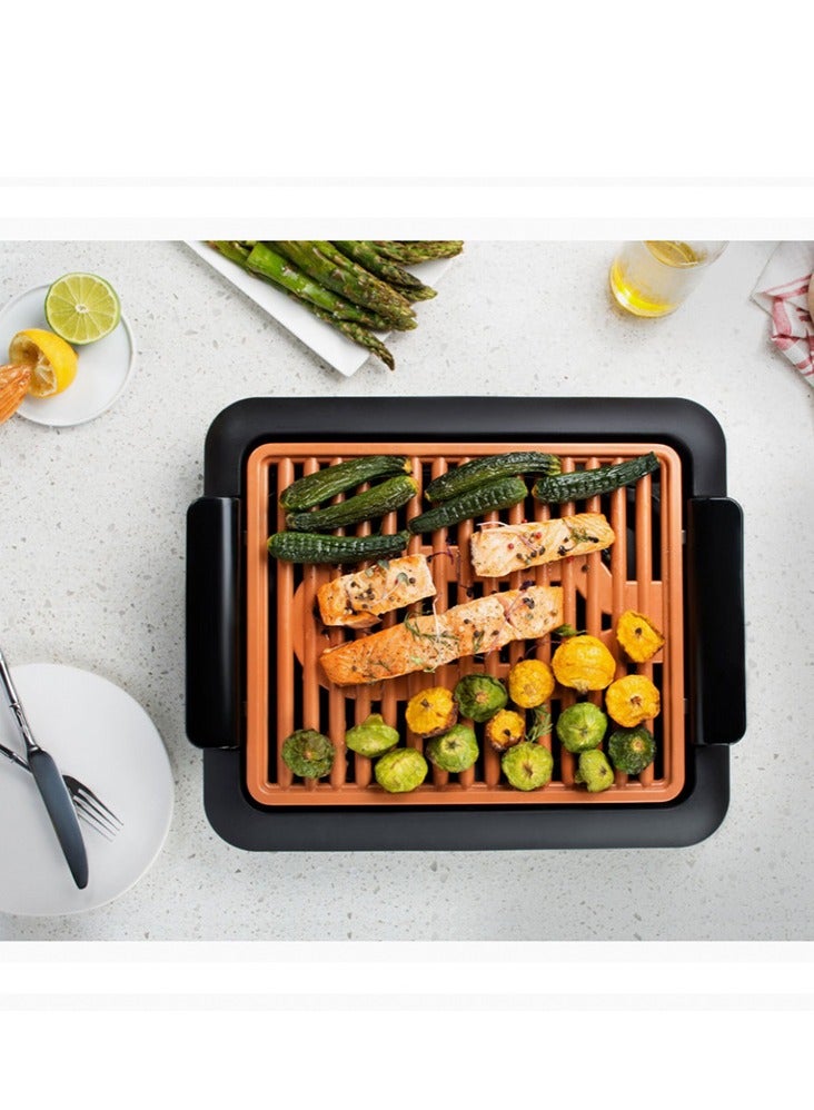 Indoor Smokeless Grill Electric Grill Ultra Nonstick Electric Grill Dishwasher Safe Surface, Temp Control, Metal Utensil Safe, Barbeque Indoors with No Smoke!  - Image 4