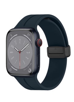 TWEGGON Sport Silicone Strap with Magnetic Buckle for Apple Watch Compatible with 49mm/45mm/44mm/42mm Dark Blue  - Image 1