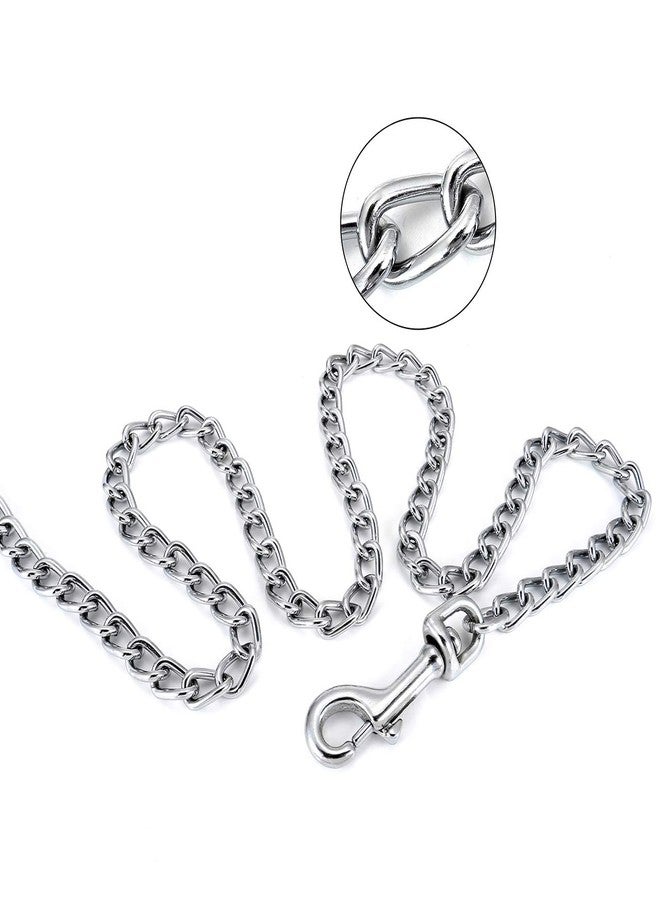 CozyCabin Chain Dog Leash, 4FT Heavy Duty Chain Link Dog Leash Anti Chew Durable Chain Leash with Black Comfortable Soft Padded Handle for Large & Medium Dogs, 50 inch - Image 5