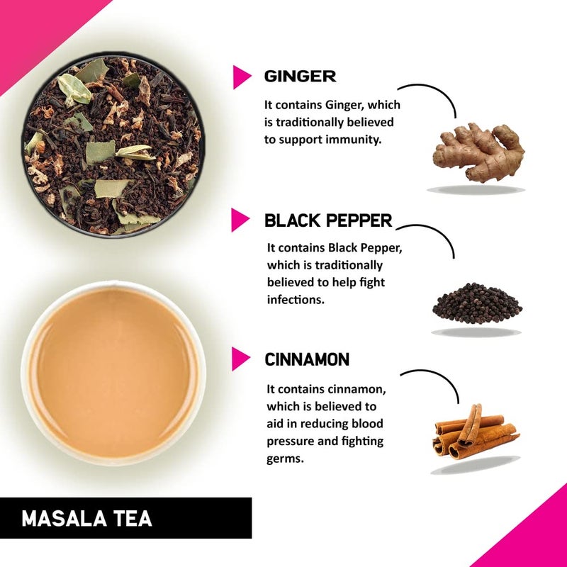 TEACURRY Masala Tea (120 Tea Bags, 4 Months Pack) | Help with Boosts Immunity and Fight Infections | Masala Chai - Image 2