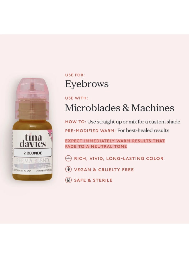 Perma Blend Tina Davies Ink Brow Pigments Blonde  Unleash Your Creativity With High-Quality, Bold Pigments For Stunning Brows 15Ml - Image 2