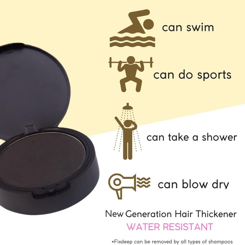 FIXDEEP Hair Thickener | New Waterproof Formula - Natural & Fuller Looking Hair in 30 sec - 14g - Fibers for Thinning, Bald Spots & Graying Roots (Dark Brown) - Image 5