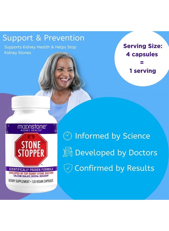 Moonstone - Kidney Stone Stopper Capsules - Kidney Cleanse & Support for Stones Prevention, Kidney Health & Detox Supplement, Chanca Piedra Alternative, pH Balance, Developed by Kidney Doctors (1 Pack) - Image 1