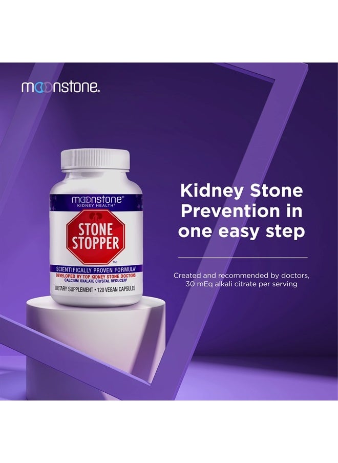 Moonstone - Kidney Stone Stopper Capsules - Kidney Cleanse & Support for Stones Prevention, Kidney Health & Detox Supplement, Chanca Piedra Alternative, pH Balance, Developed by Kidney Doctors (1 Pack) - Image 1