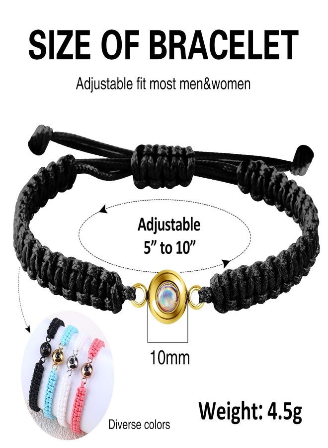 Yihoon Father's Day Gift I Love You 100 Languages Matching Couple Bracelets Adjustable Braided Rope Handmade Inspirational Chain Charm Special Day Gifts for Men Women (B3299-4) - Image 4