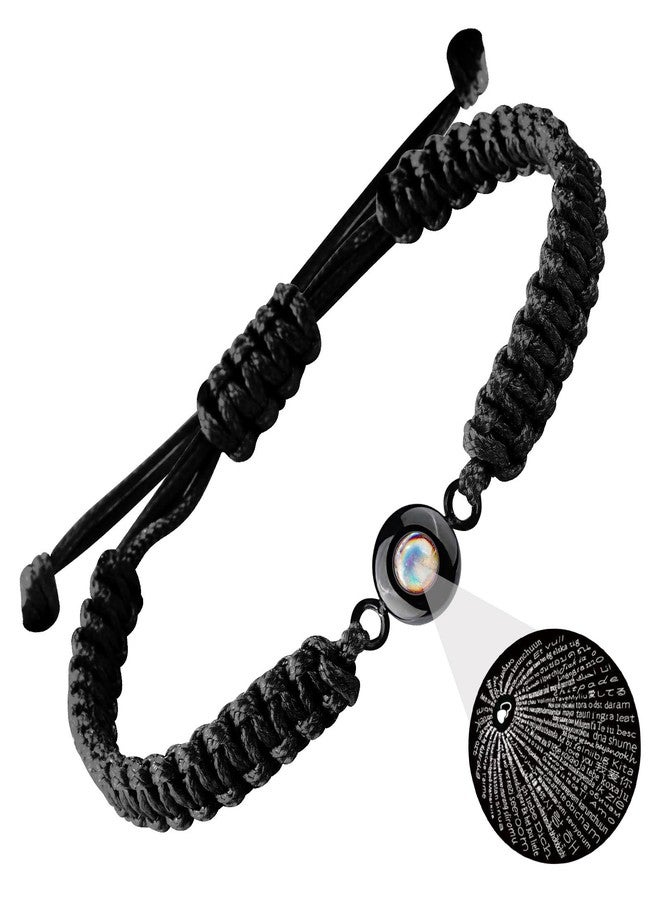 Yihoon Father's Day Gift I Love You 100 Languages Matching Couple Bracelets Adjustable Braided Rope Handmade Inspirational Chain Charm Special Day Gifts for Men Women (B3299-4) - Image 1