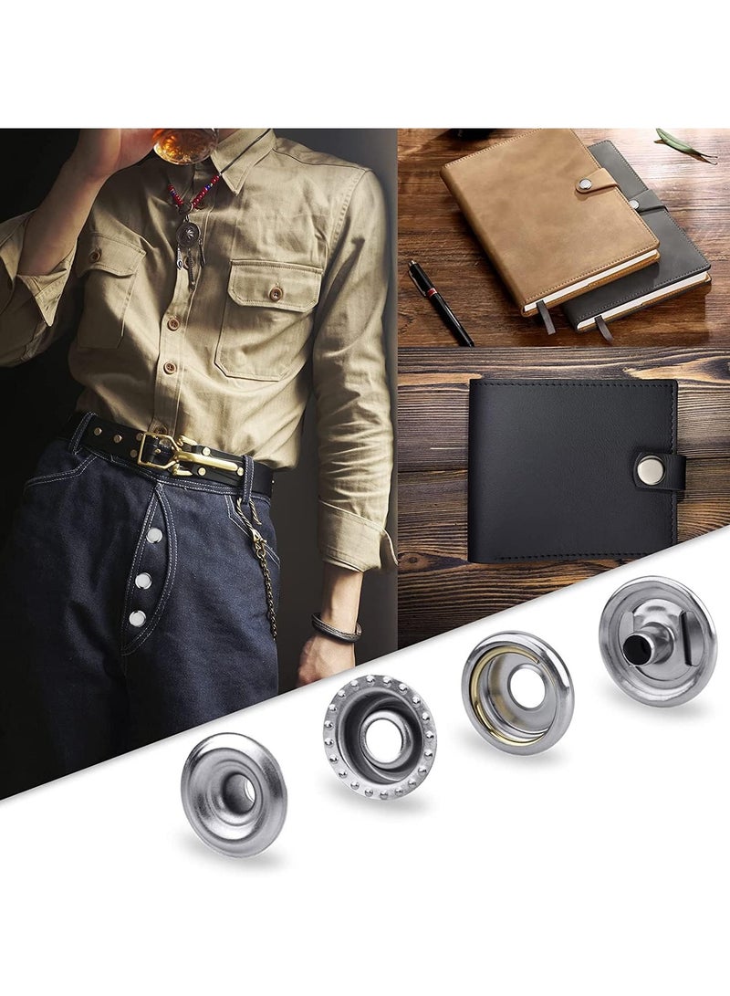 SOLARAE Canvas Snap Kit 323 PCS Stainless Steel Boat Canvas Snaps with Setting Tool Marine Grade 3/8" Socket Metal Screws Snaps for Boat Cover Furniture - Image 3
