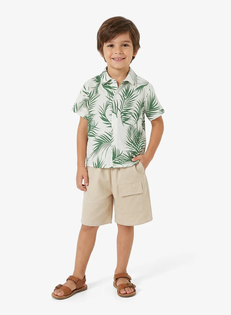 Pinata Tropical Print Cotton Resort Shirt and Shorts Set