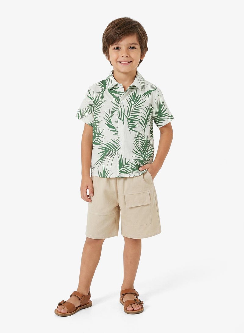 Pinata Tropical Print Cotton Resort Shirt and Shorts Set - Image 1