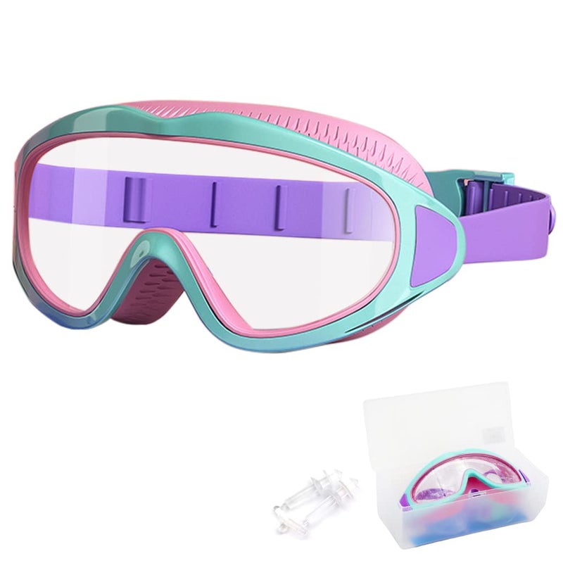 Proberos ® Swimming Goggles for Kids Big Frame Leakproof Swimming Goggles for Children Kids Swim Goggles with Anti Fog and UV Protection for Boys Girls for Age 2-16(Pink) - Image 1