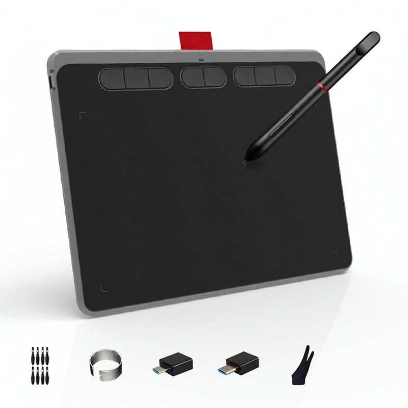 Graphics Drawing Tablet Ultra-thin Art Creation Sketch with Battery-free Stylus 8 Pen Nibs 8192 Levels Pressure 8 Customized Shortcut Keys Compatible with Windows Android Phone OTG 9*5 in for Drawing Designing Teaching Online Course Teachers Students - Image 1