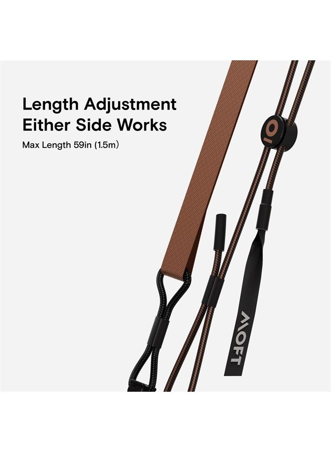 MOFT Phone Lanyard, Universal Adjustable Detachable Crossbody Long Lanyard with Phone Patch, Compatible with Most Smartphones, Bare Phone, Length up to 150cm, Sienna Brown - Image 3