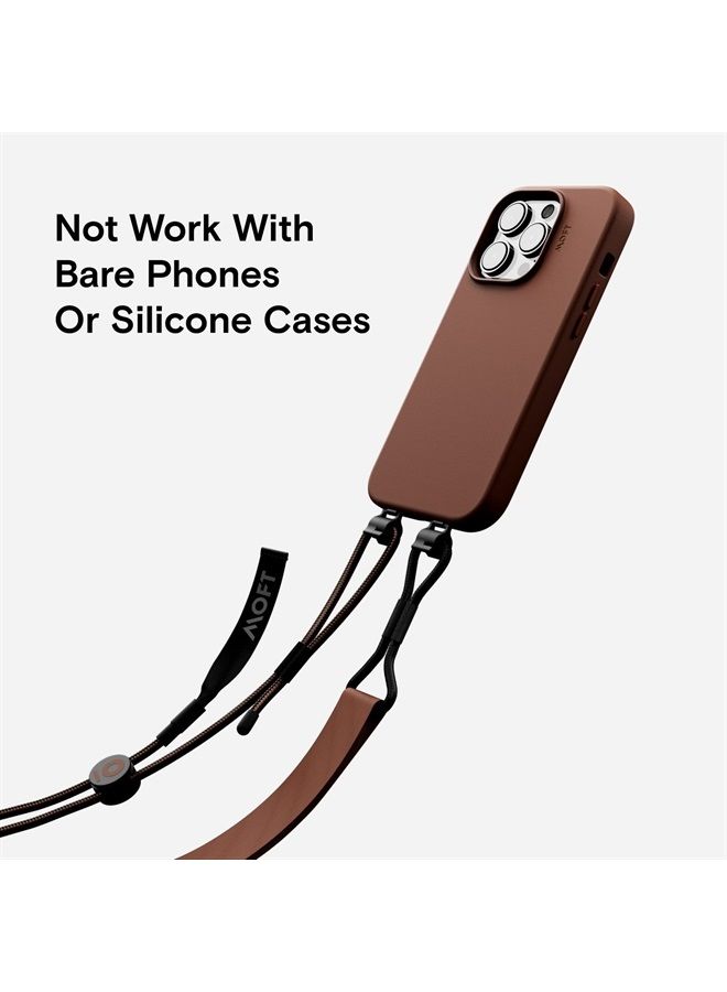 MOFT Phone Lanyard, Universal Adjustable Detachable Crossbody Long Lanyard with Phone Patch, Compatible with Most Smartphones, Bare Phone, Length up to 150cm, Sienna Brown - Image 2